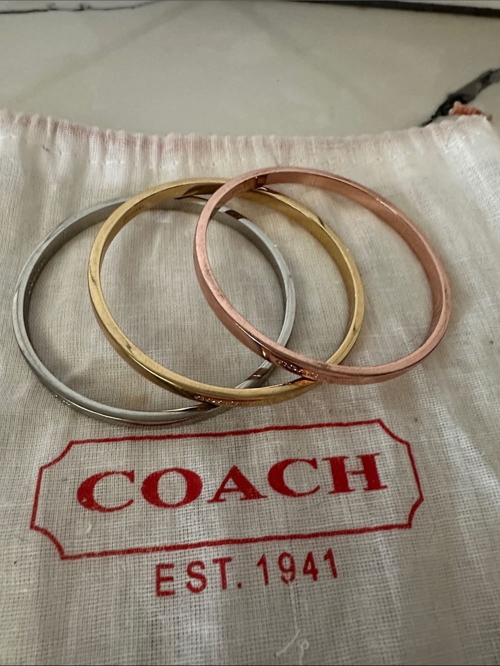 Coach Bangle Set with Dust Bag